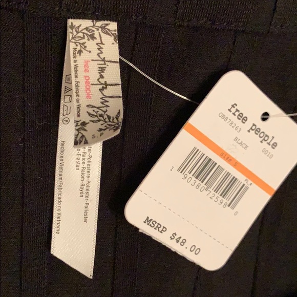 Free People Beside Me Ribbed Black Bodysuit S NWT - Picture 8 of 8